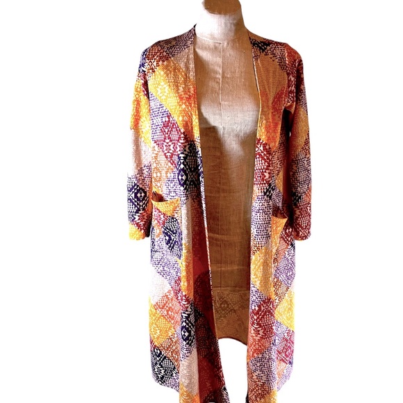 Lularoe Sarah Long Sleeve Multi-Color Duster Cardigan  Size Small - Picture 2 of 8